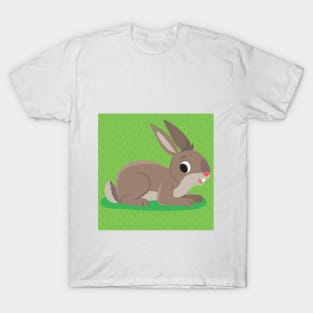 brown rabbit lies on a grassy meadow T-Shirt